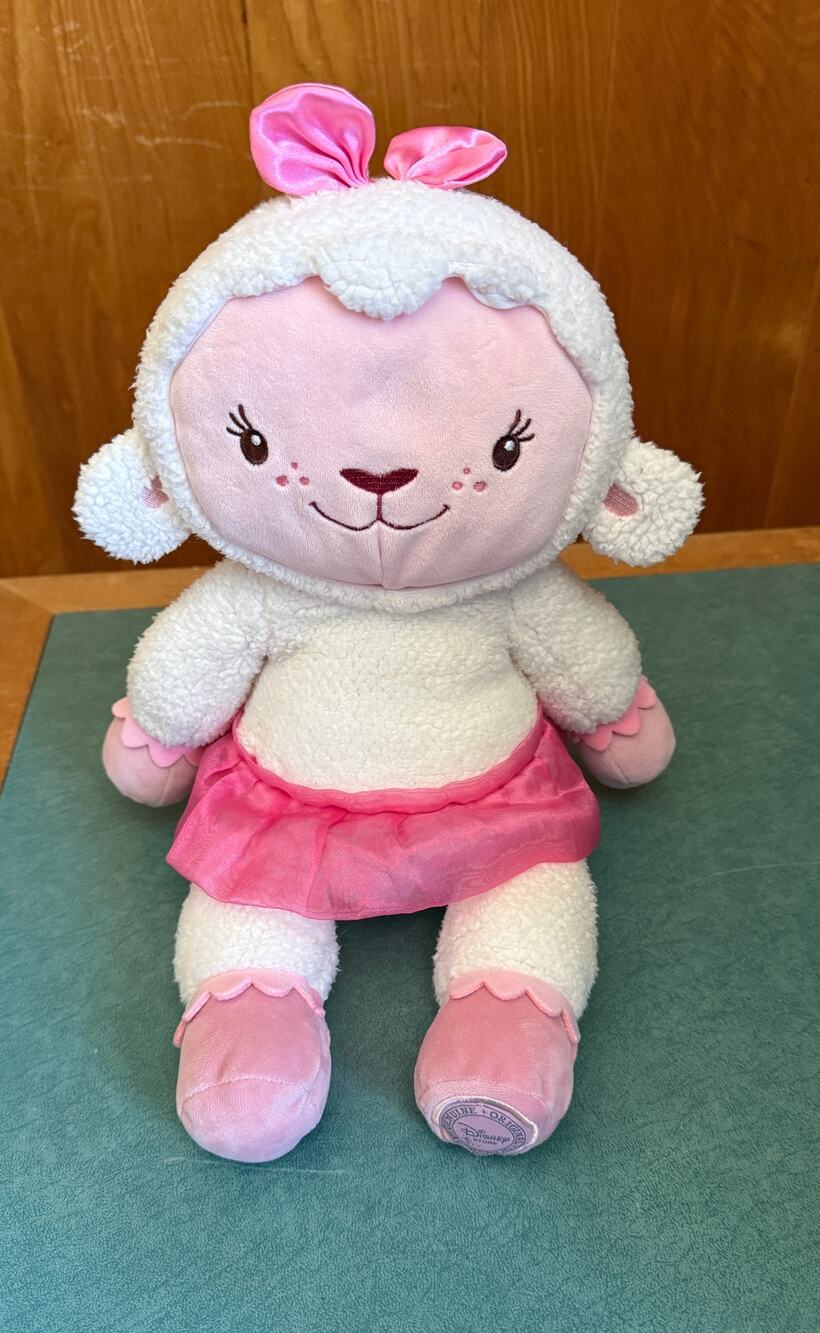 Vintage Disney Junior Lambie Plush Toy Tutu Bow 14 Inch